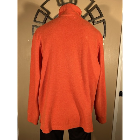 Polo Ralph Lauren Men's French Rib Quarter Zip Pullover‎ Sweatshirt XXL Orange - Picture 2 of 10